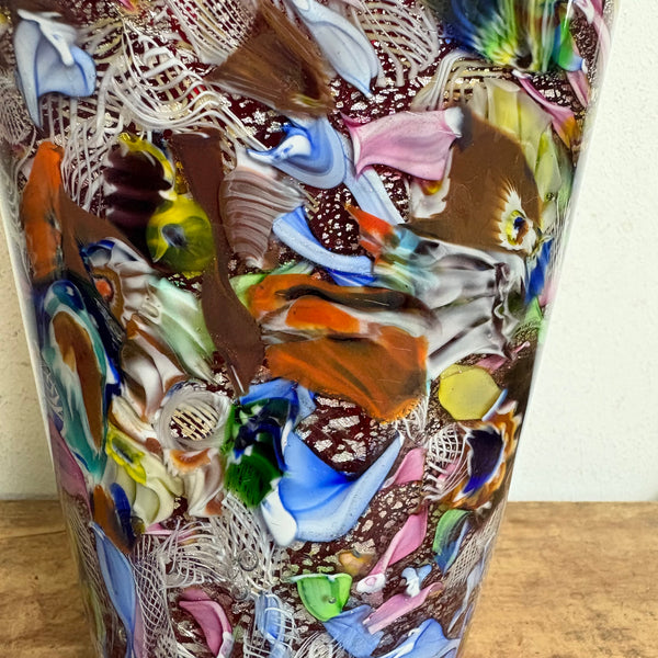 Vintage Design Kunst Vase Tutti Frutti Muranoglas von Dino Martens für Avem