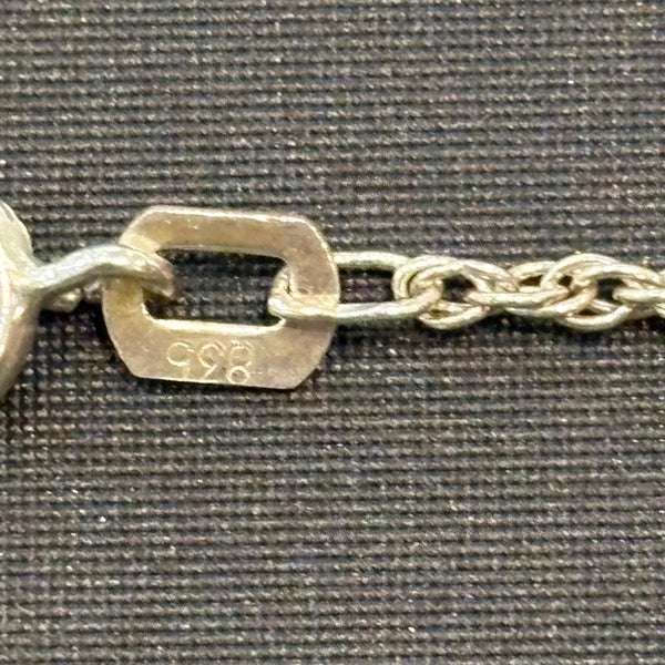 Vintage Silber Kette mit Anhänger Eule fliegend