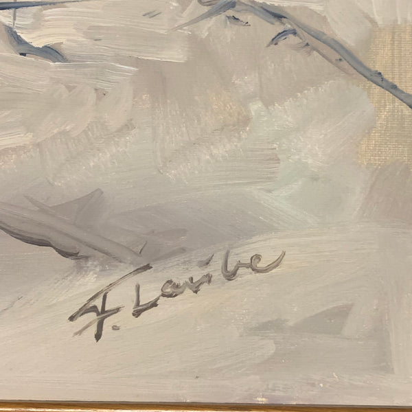 Ölgemälde Löwe mit Gazelle Beute verteidigend von Fritz Laube