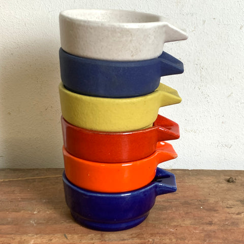 6 Vintage Keramik Aschenbecher von Steuler 37/10
