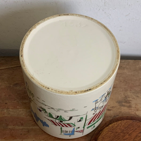 Mid Century Keramik Deckeldose Paris