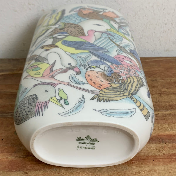 Vintage Porzellan Vase Motiv Vögel von Rosenthal