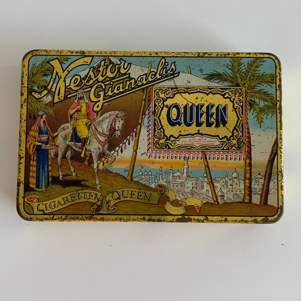 Vintage Zigaretten Blechdose Queen Cigaretten Nestor Gianaclis