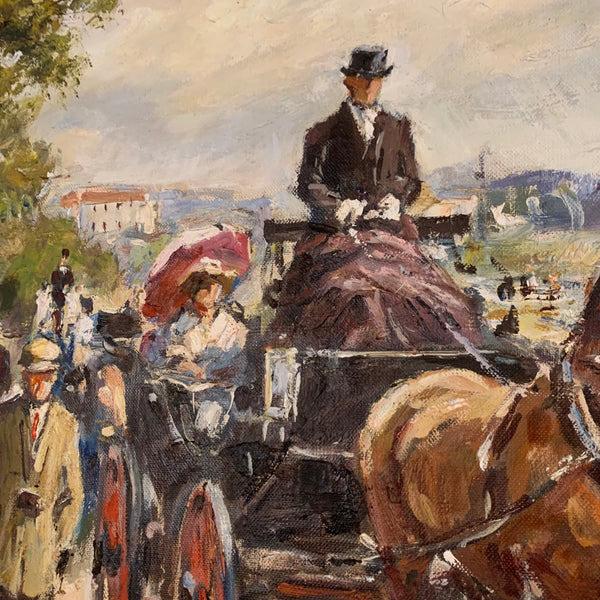 Ölgemälde Fahrtunier von Heinrich Faust