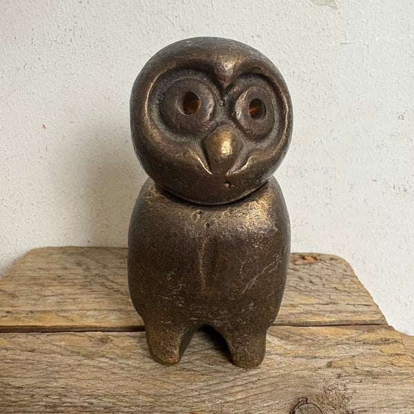 Vintage Bronze Skulptur Eule von Bassam Isoli