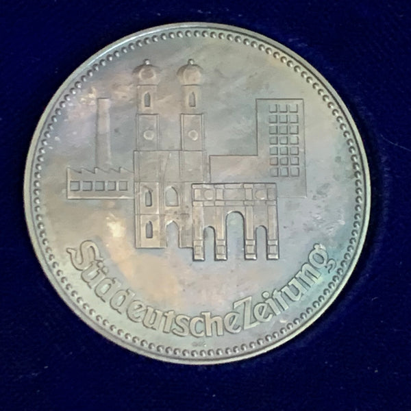 Vintage Feinsilber Medaille Patrona Bavariae von Süddeutsche Zeitung