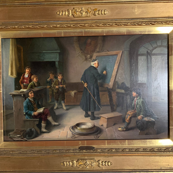 Ölgemälde Die ungehorsamen Schulbuben von Rudolf Jelinek