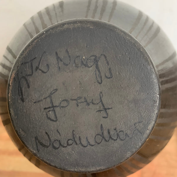 Black Pottery Krug von Janos Nagy aus Nadudvar in Ungarn