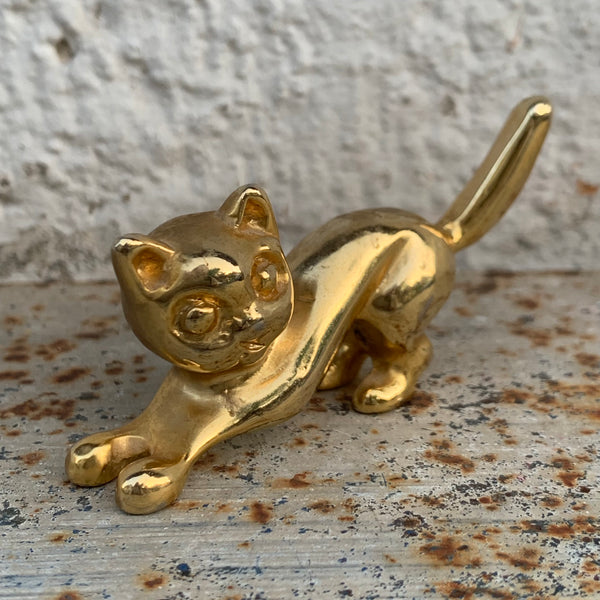 Vintage Katze vergoldet von Siegl