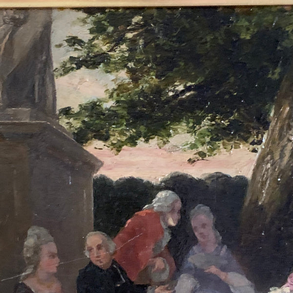 Ölgemälde Gesellschaft im Schlosspark von Clément Quinten