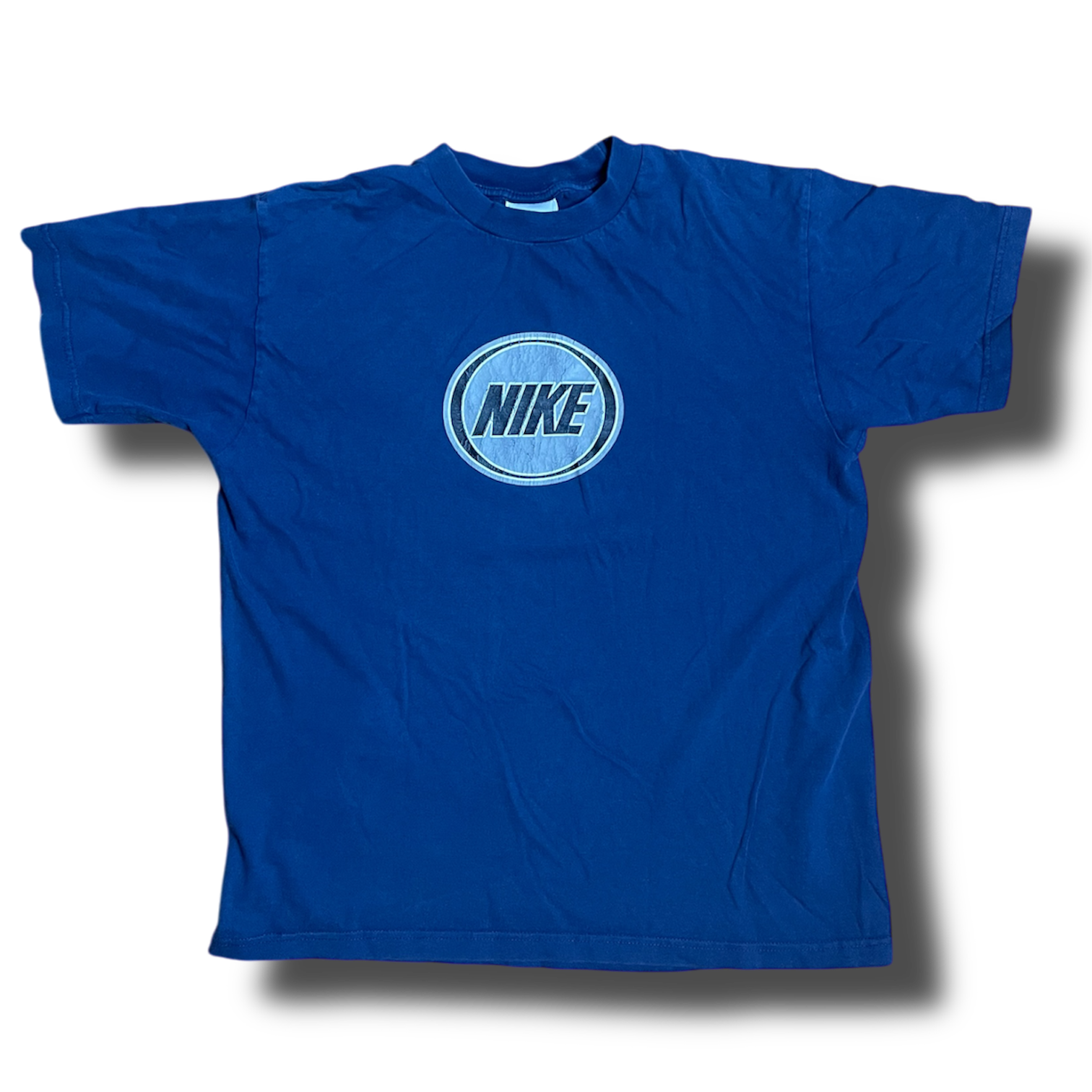 Vintage Nike T-Shirt mit white tag in Blau