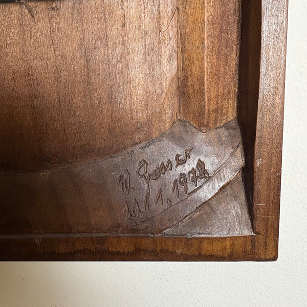 Geschnitztes Holz Relief Bild Katzenbrunnen Neustädter Markt Hildesheim