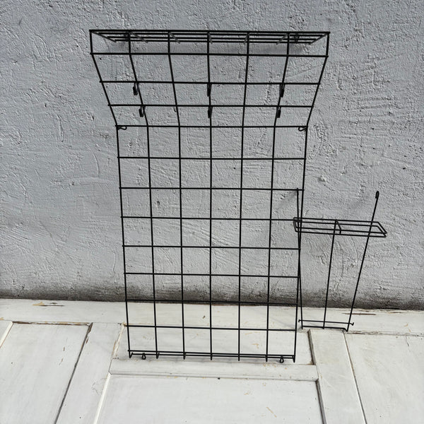 Vintage Draht Gitter Garderobe von Karl Fichtel für Drahtwerke Erlau schwarz