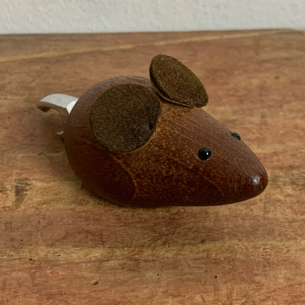 Vintage Teakholz Flaschenöffner Maus von Hans Bolling