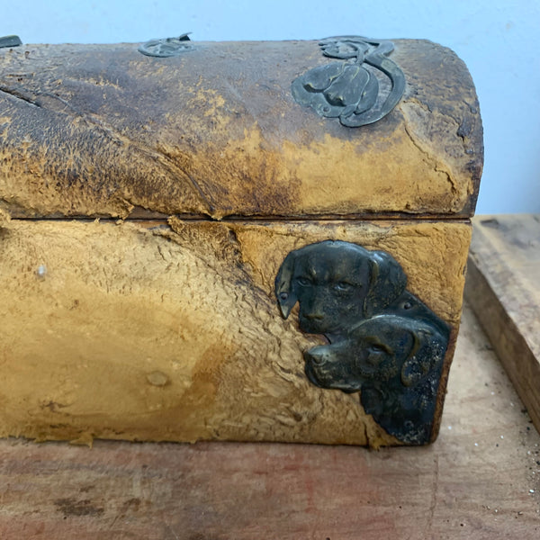 Antike Jugendstil Schatulle aus Leder