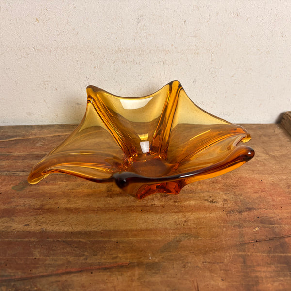 Vintage Murano Schale bernsteinfarben