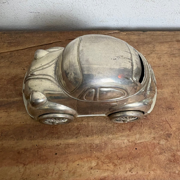 Vintage versilberte VW Käfer Spardose