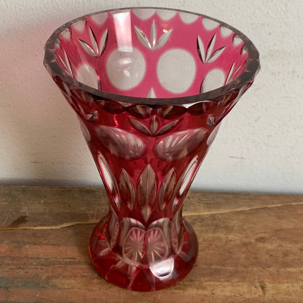 Rote Bleikristall Vase