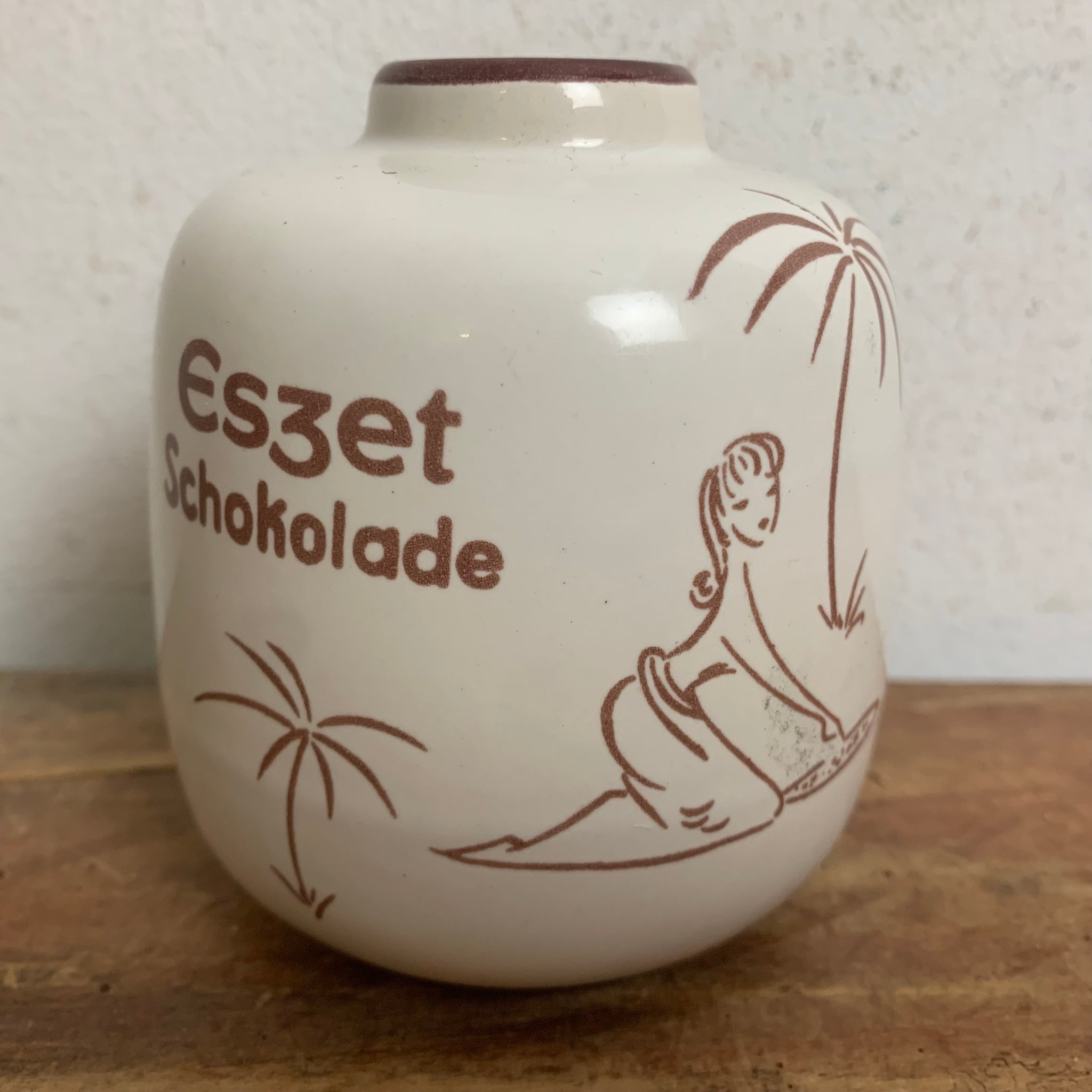 Mid Century Reklame Vase Eszet Schokolade