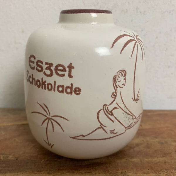 Mid Century Reklame Vase Eszet Schokolade