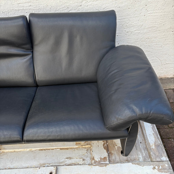 Schwarzes Leder DS 10 2-Sitzer Sofa von de Sede