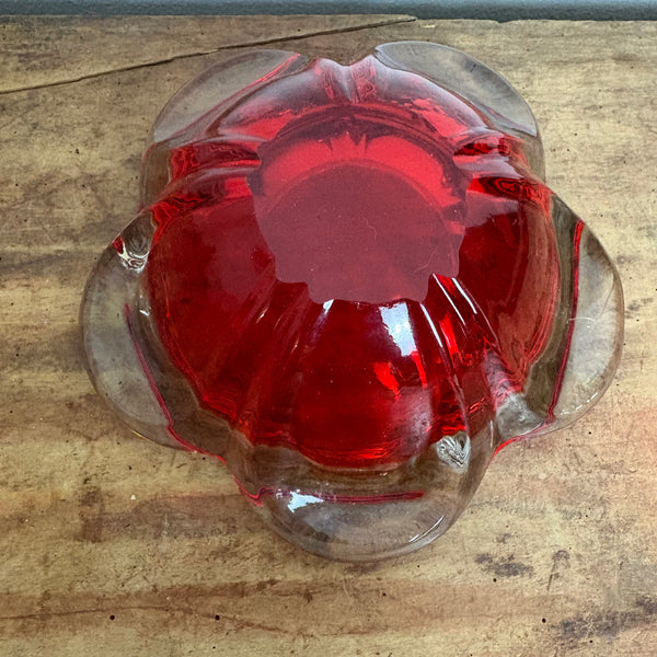 Vintage Mid Century Murano Aschenbecher rot