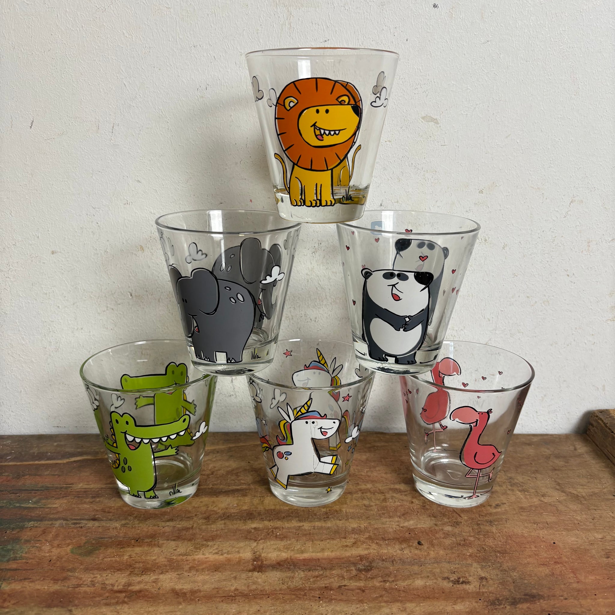 6er Set Kinder Trinkglas Bambini Serie von Leonardo – Trödelfuchs Vintage Shop