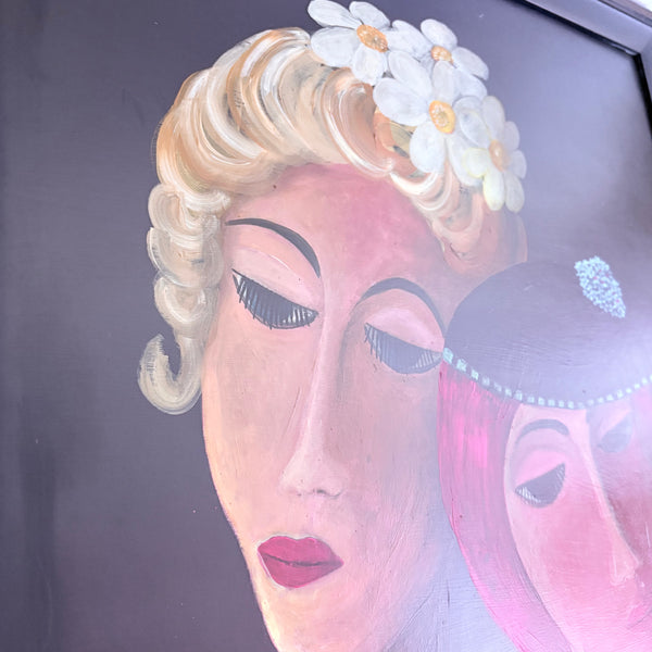 Gemälde Zwei Damen im Art Deco Stil von Marcel Desoncons