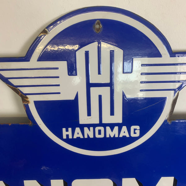 Großes Emaille Schild Hanomag