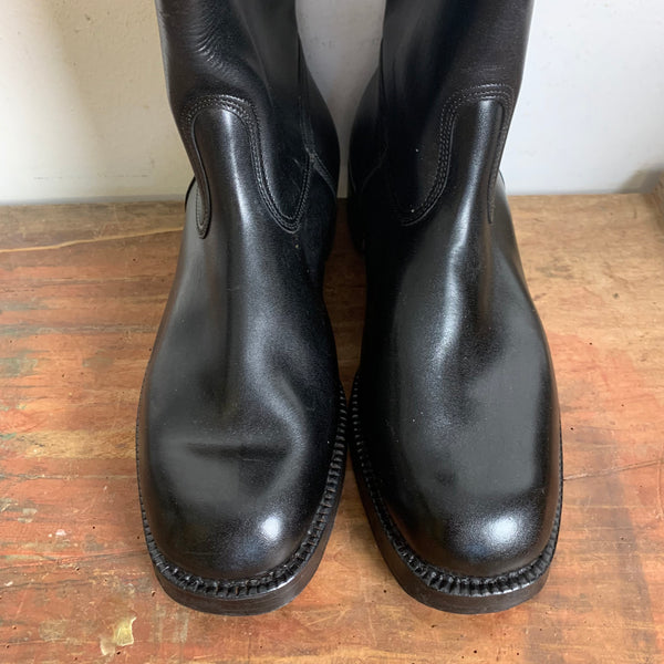 Vintage Uniform Leder Polizei Stiefel