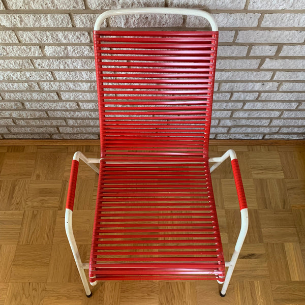 Vintage Spaghetti Stuhl von Huldreich Altorfer für Embru-Werke AG in rot