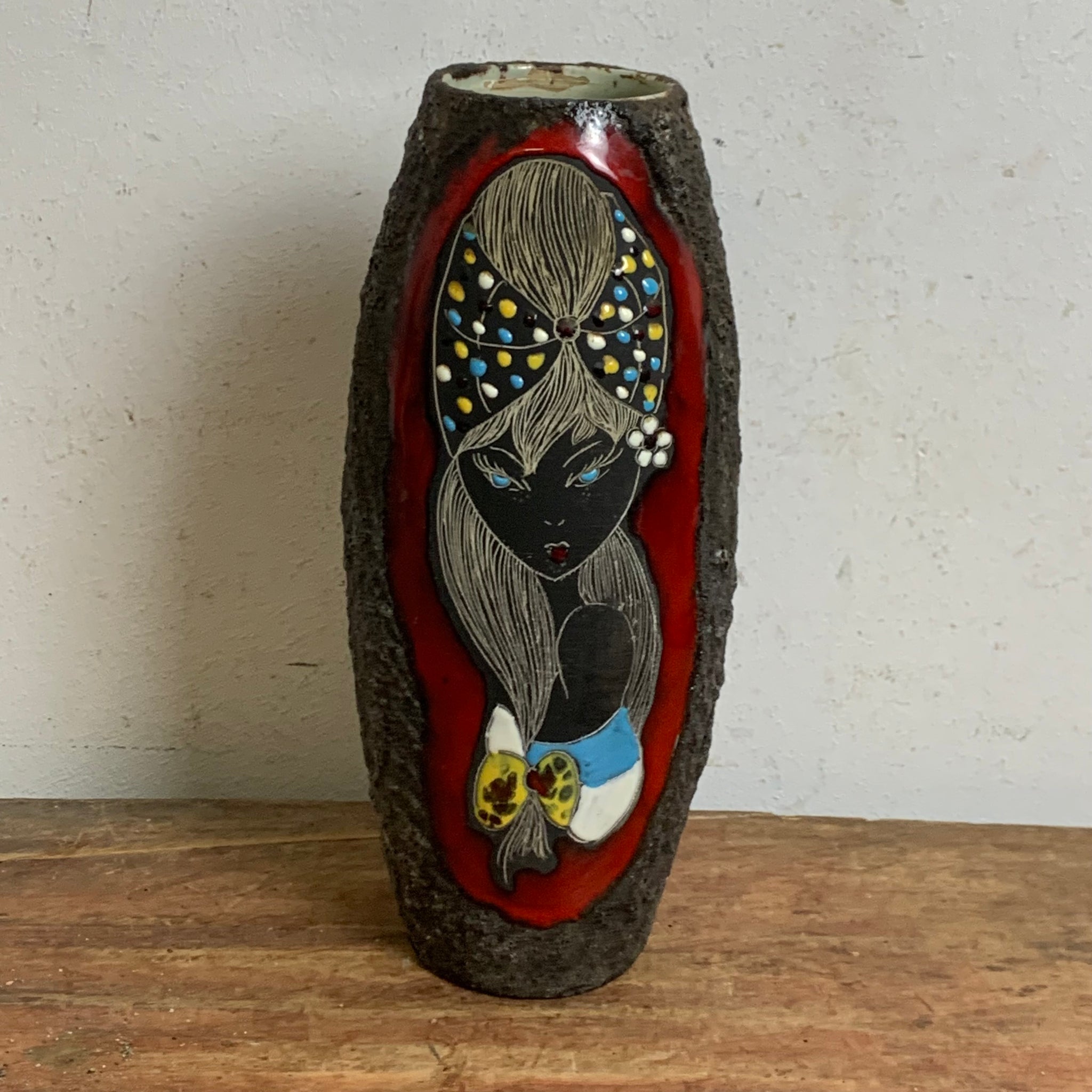 Mid Century Design Lava Vase von Melior