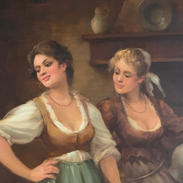 Ölgemälde Bauernszene im Wirtshaus von Curt A. Landwehr