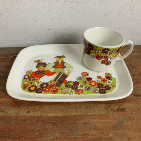 Vintage Design Snack Set Folklore von Turi Gramstad Oliver für Figgjo Flint