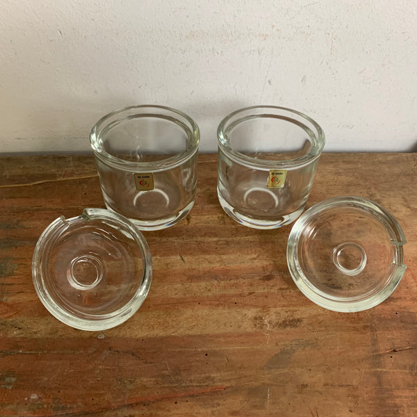 Vintage 2er Set Glas Marmeladengläser