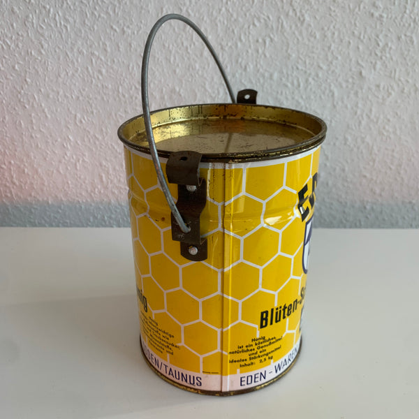 Vintage Eden Blüten Schleuderhonig Blechdose Eimer