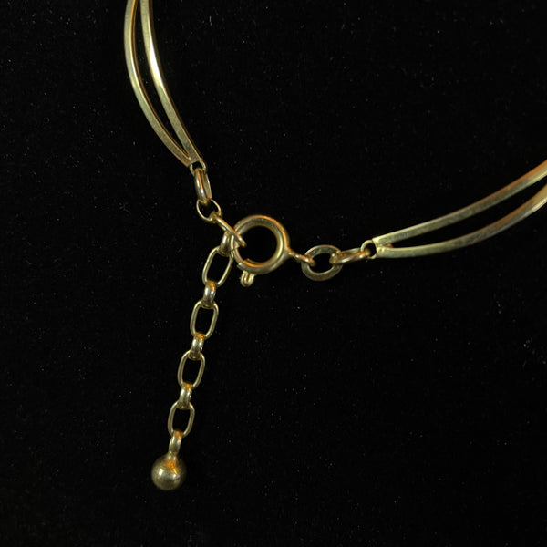 Gold-Collier mit Perlen in 333er Gelbgold