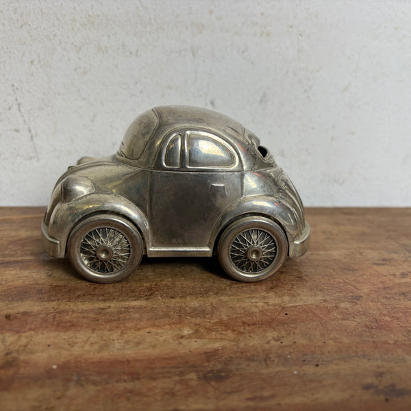 Vintage versilberte VW Käfer Spardose