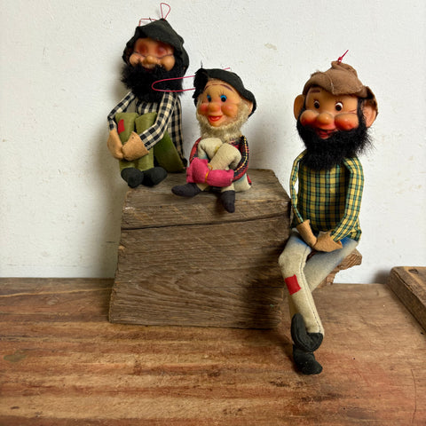3 vintage Hillbilly Figuren von Jestia Japan