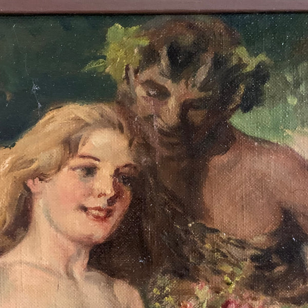 Ölgemälde Satyr und Nymphe von Richard Geiger