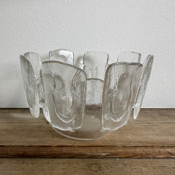 Vintage Ice Glas Schale Ravenhead Flair von Alexander Hardie Williamson für Humppila