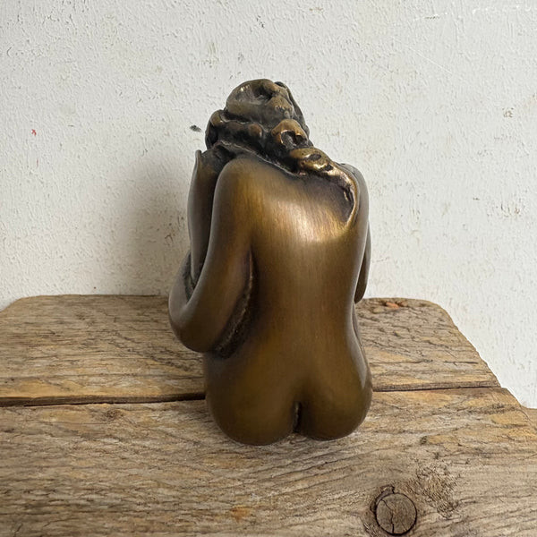 Vintage Bronze Skulptur weiblicher Akt Mignon von Bruno Bruni