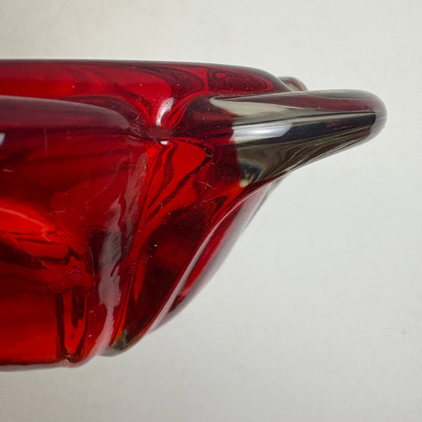 Vintage Mid Century Murano Aschenbecher rot