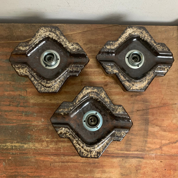 3er Set Keramik Wand Lampen von Pan Leuchten