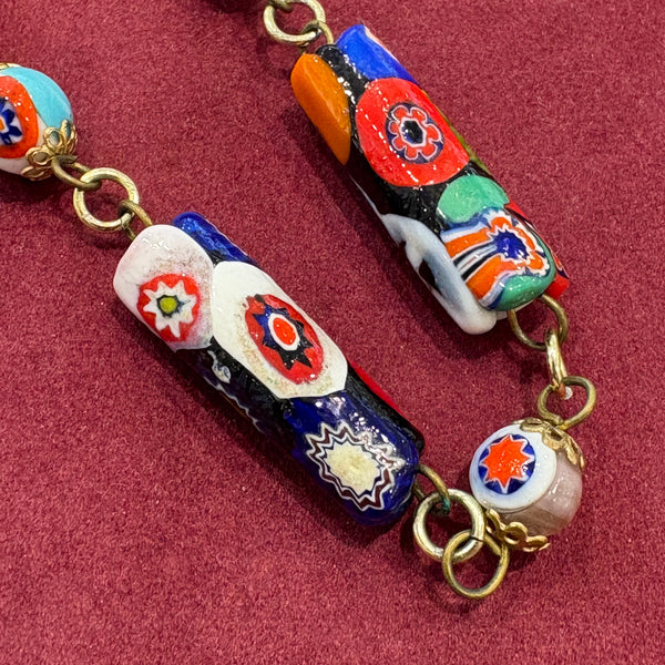 Vintage Millefiori Halskette aus Muranoglas