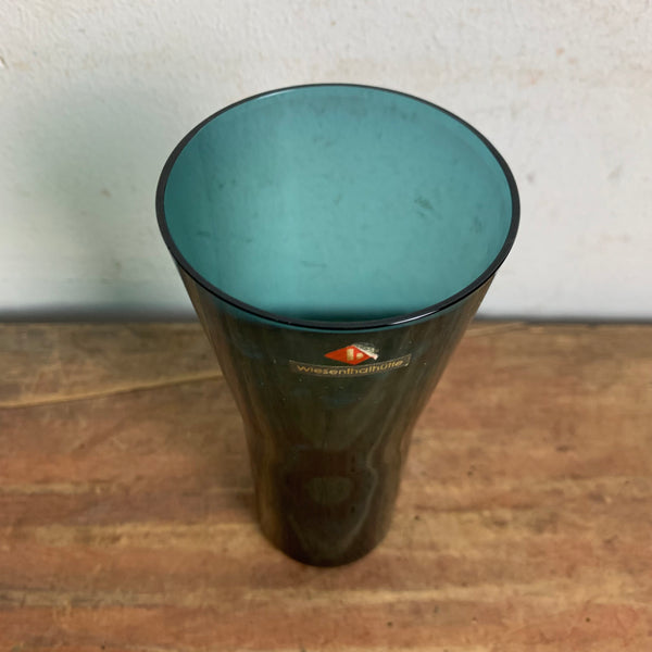 Vintage Design Glas Vase von Klaus Breit für Wiesenthalhütte tumalin blau