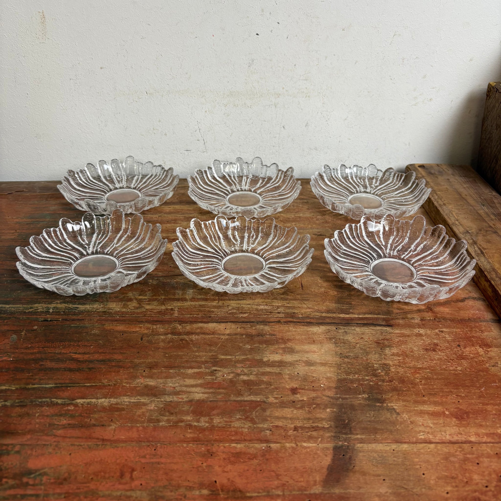 Vintage 6 Finnische Glasschälchen von Tauno Wirkkala für Humppila