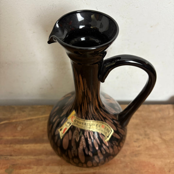 Vintage Mid Century Avventurana Vase aus Muranoglas von Carlo Nason