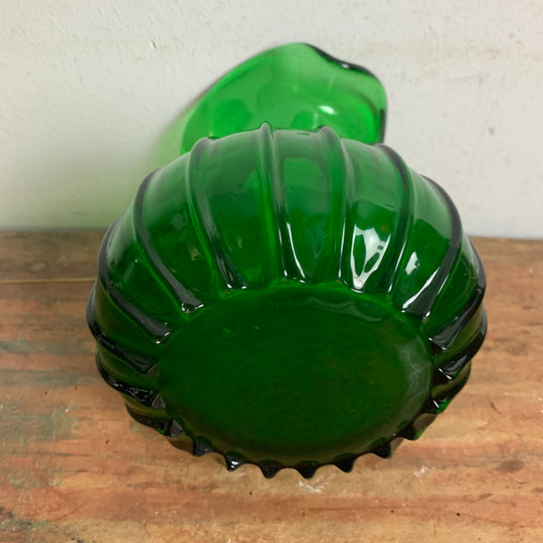 Vintage Vase aus grünem Glas Vetro Verde di Empoli