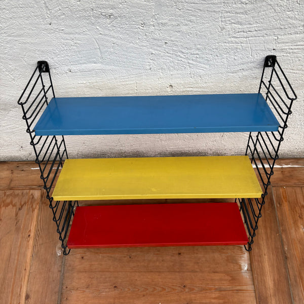 Vintage buntes Metall Regal von D. Dekker für TOMADO Holland